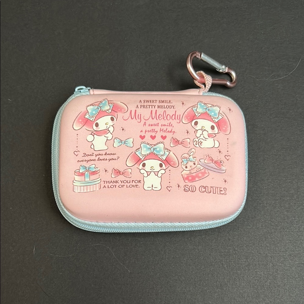 Mini Sanrio My Melody cable holder zip up pouch